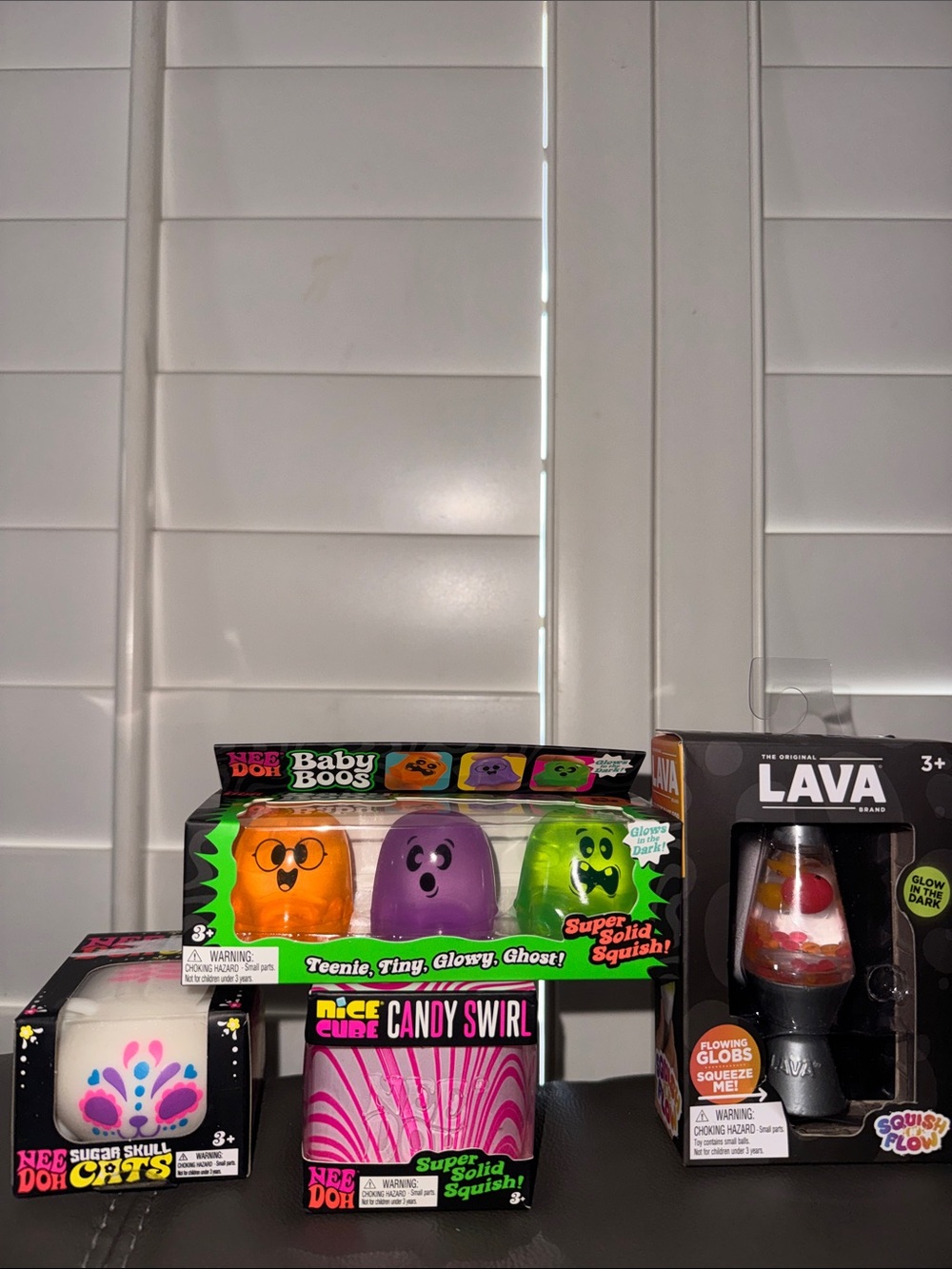 NeeDoh Baby Boos Glow Ghosts 👻  Candy Swirl,  Skull Cat & lava lamp BUNDLE 💀😻🌋